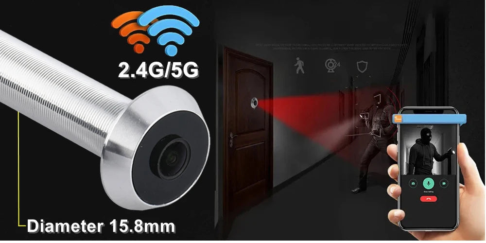 WiFi 16mm Door Peephole Security Camera 1080P