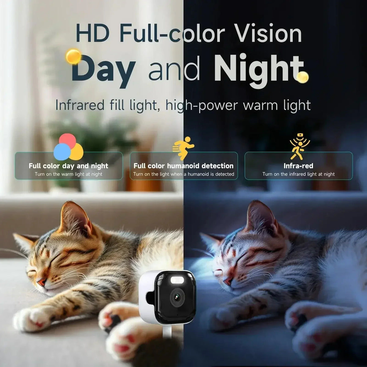 Caméra fenêtre WiFi 2,4 GHz 1080P 3MP surveillance intérieure