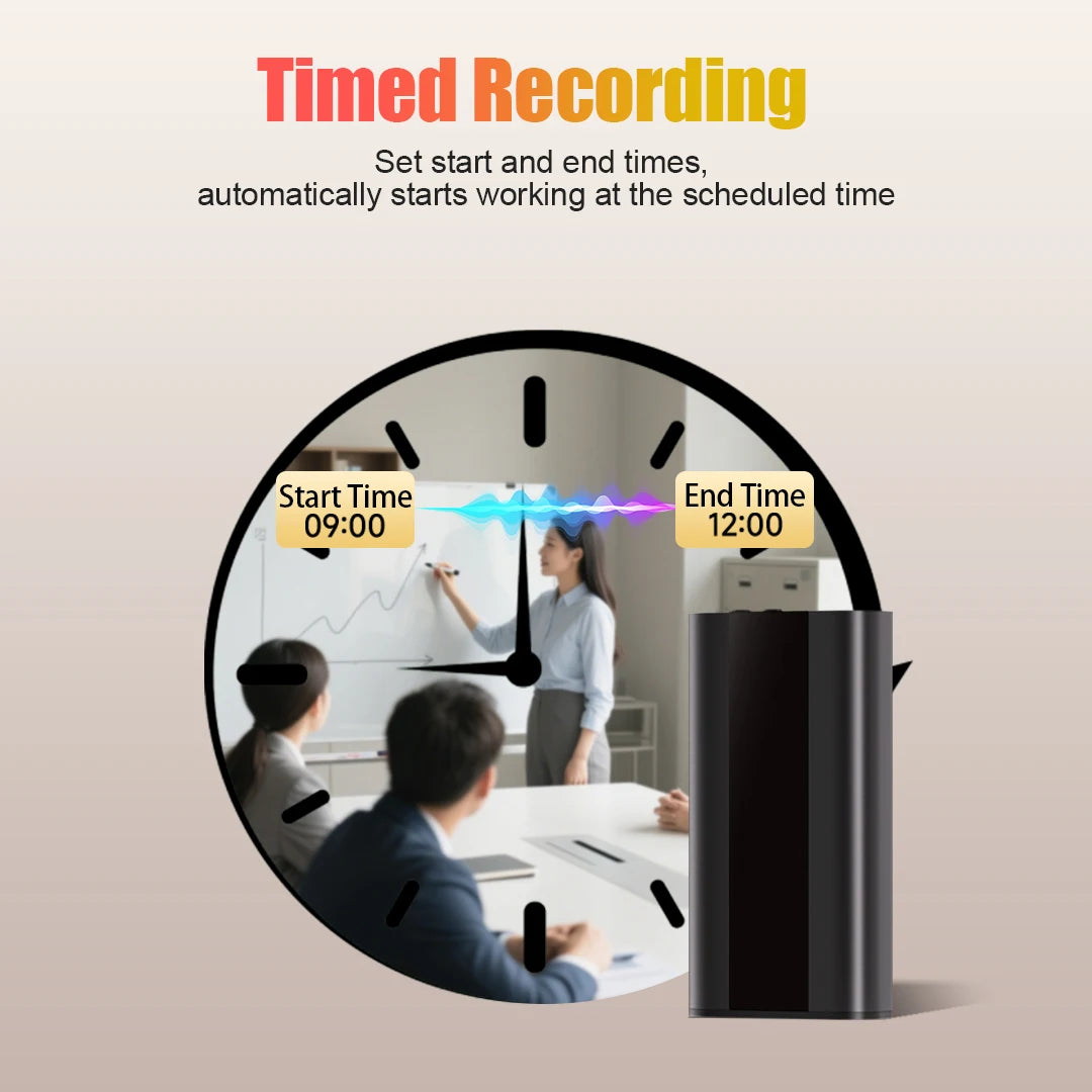 Smart Voice Recorder 360° Omnidirectional Pickup, Timing Recording, Magnetic Fixation, Compatible with Phone/Computer 64GB