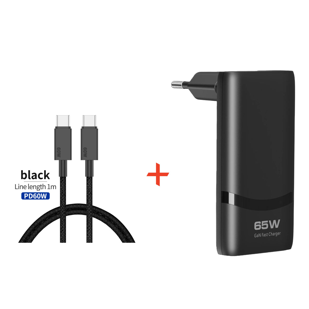 Dvostruki USB-C GaN punjač od 65 W i opcije kabela
