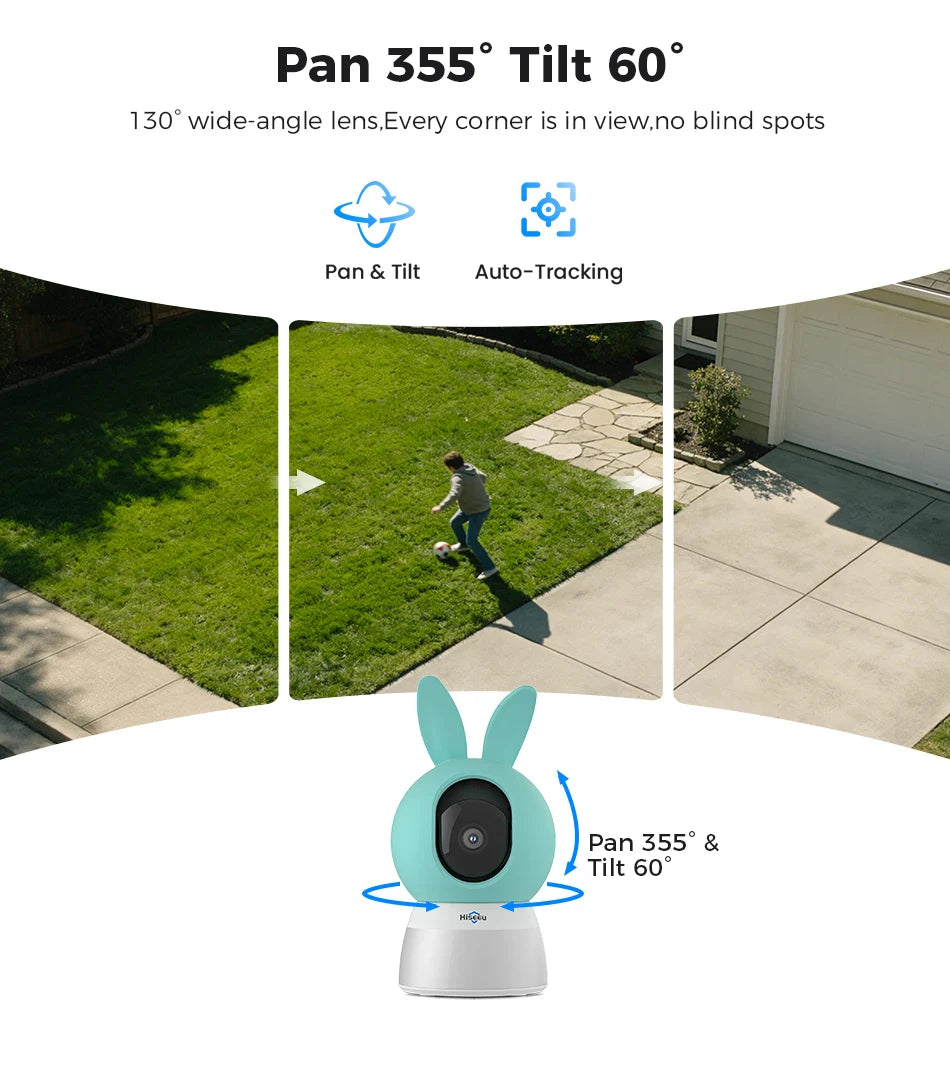 5MP PTZ WiFi Indoor Security Camera with Two-Way Audio