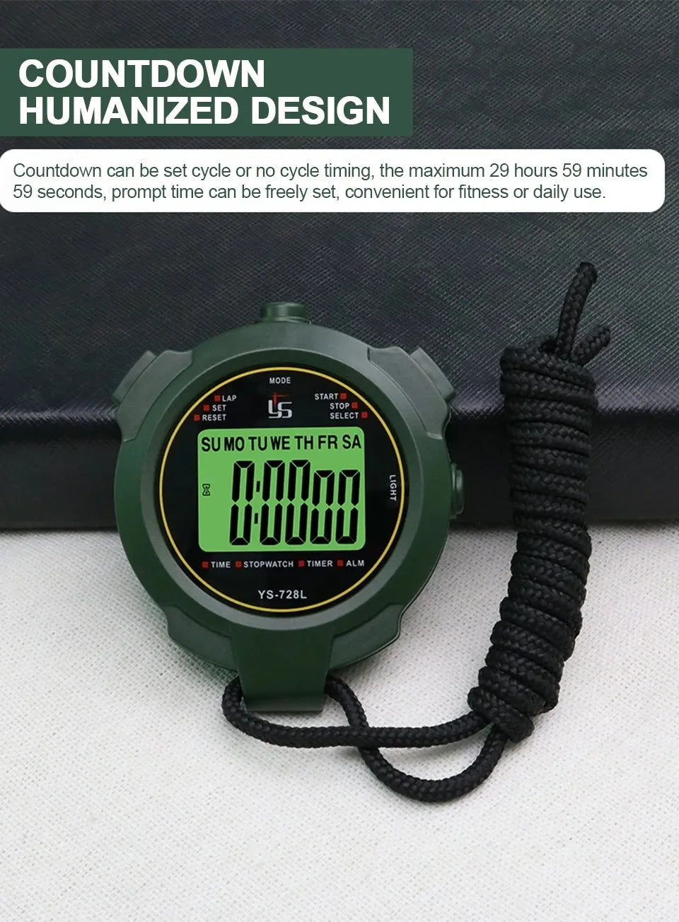 YS-728L Digital Stopwatch with Countdown and Backlight