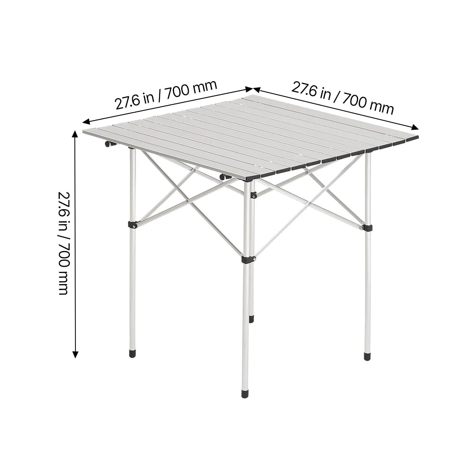 SucceBuy 28/36in Folding Camping Table Portable Roll Up Side Tables Lightweight Aluminum Beach Table for Outdoor Picnic Cooking