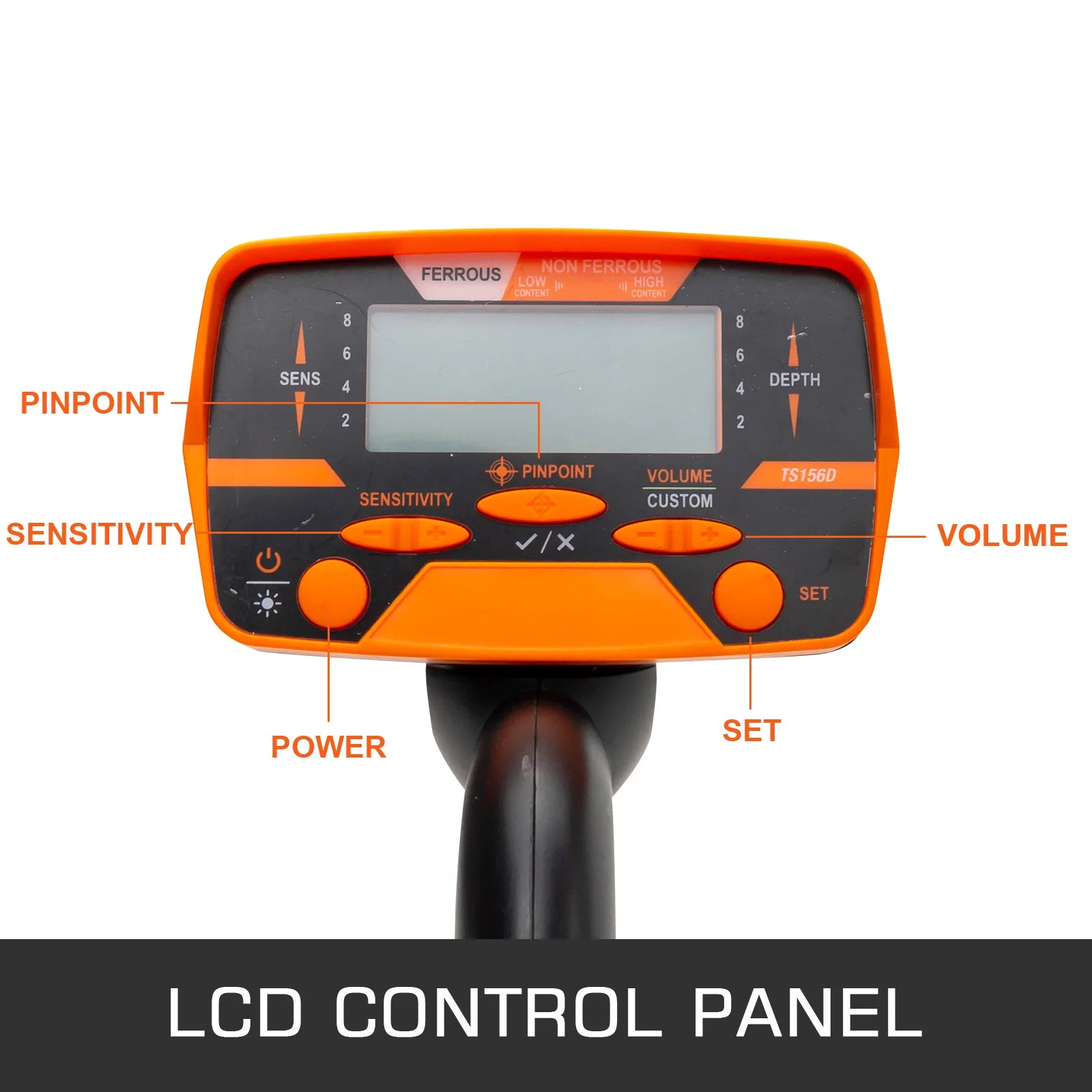 Waterproof Metal Detector with LCD Display & Adjustable Shaft