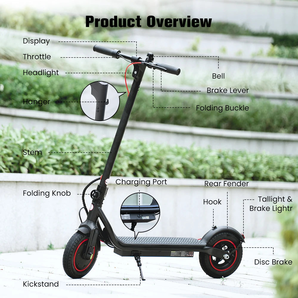 iScooter W6 Electric Scooter for Adults – 10-Inch, 500W, Long-Range