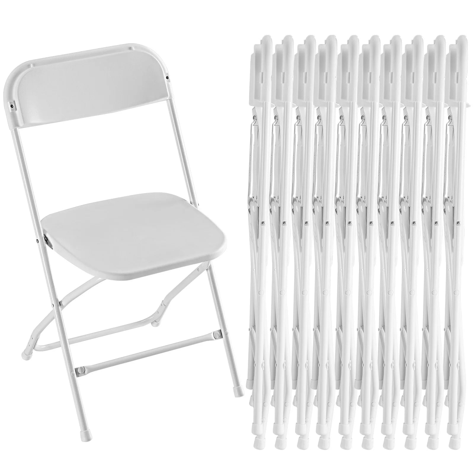 Folding Chair Set of 10 with Cushioned Seat 330LB Capacity