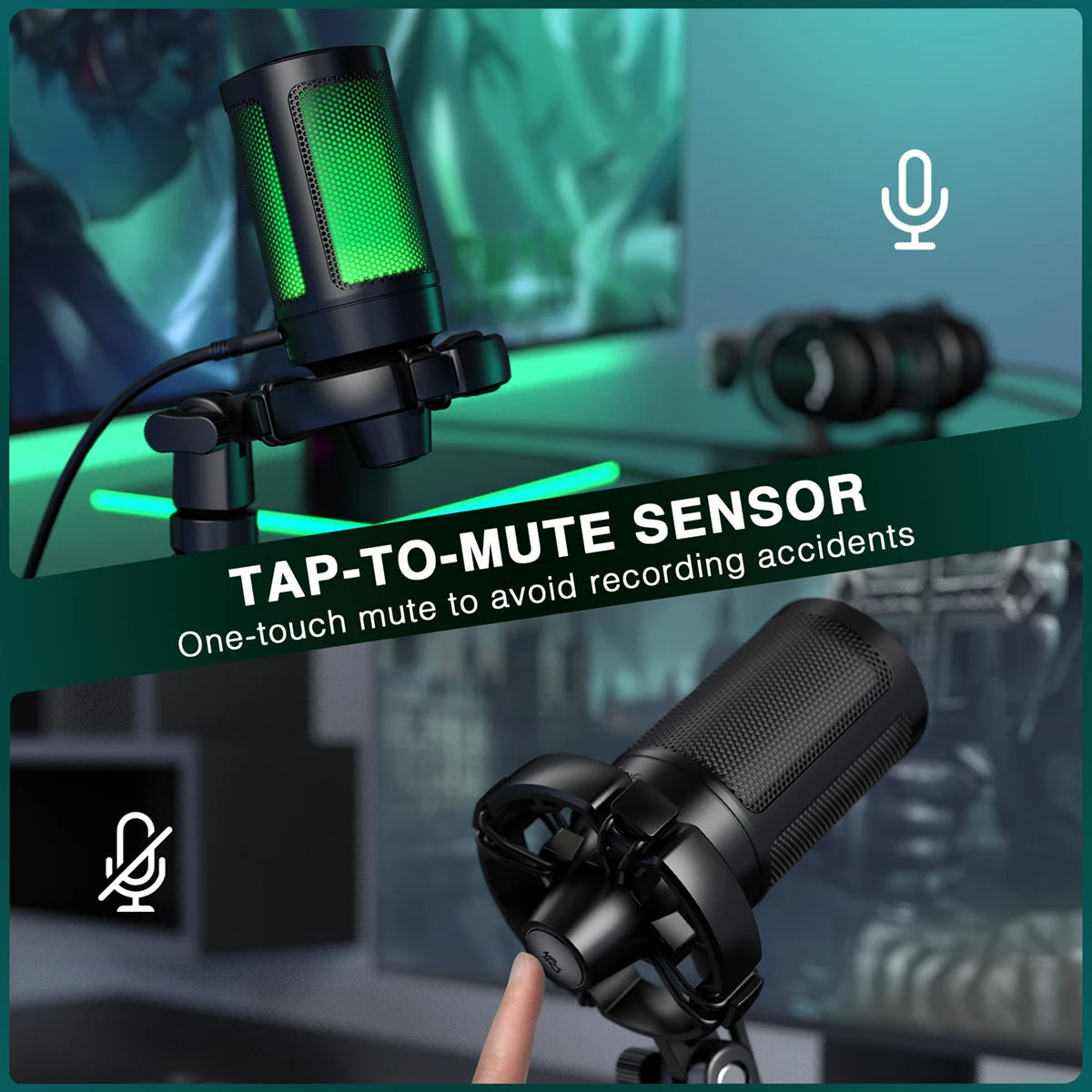 A2 RGB USB Condenser Microphone with Tripod