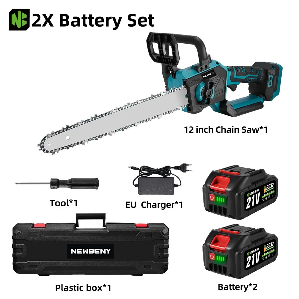 NEWBENY 12 Inch Brushless Electric Saw Cordless Efficient Garden Woodworking Cutting Power Tool For Makita 18-21V Battery Pin