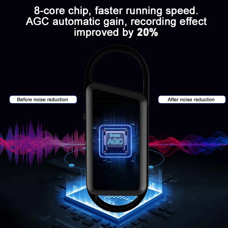 Mini Voice Activated Recorder Digital Audio Recording Keychain Device Wearable Sound Professional Micro Dictaphone