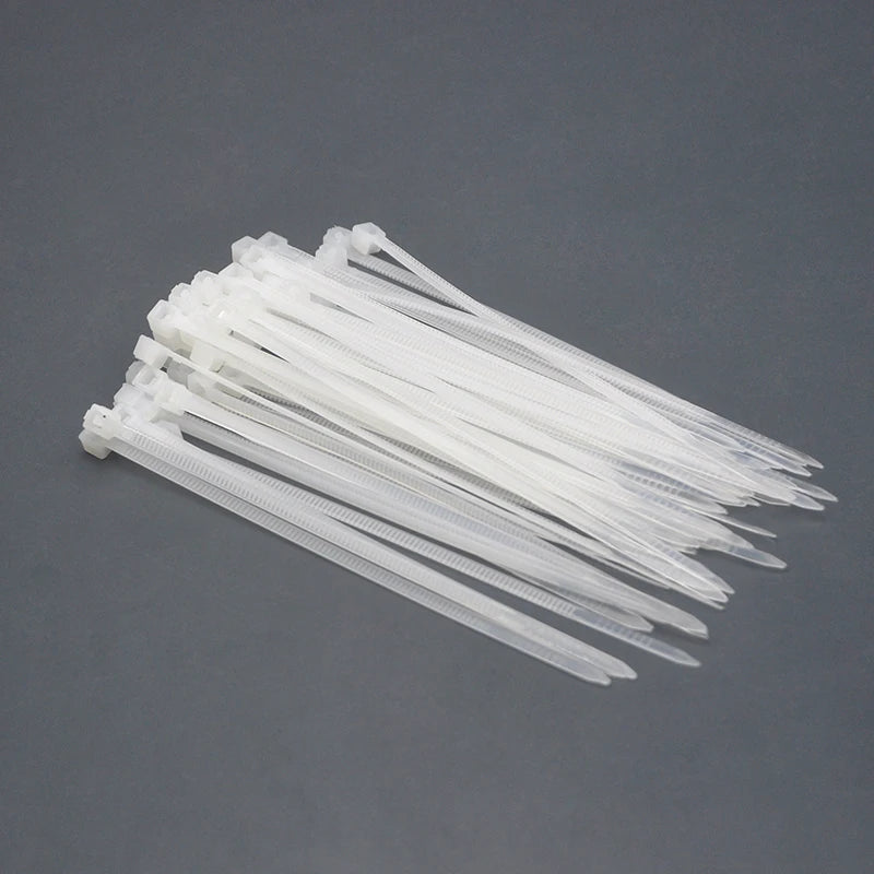 1000/100Pcs Plastic Nylon Cable Ties Self-locking Cord Ties Straps Adjustable Cables Fastening Loop Home Office Wire Zip Ties