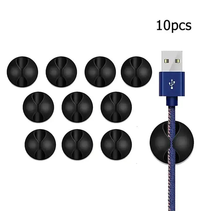 20PCS Cable Clip Winder Organizer Round Charger Cord Clips Desk Tidy Management Wire Adhesive Holder Clamp in Home Office Car