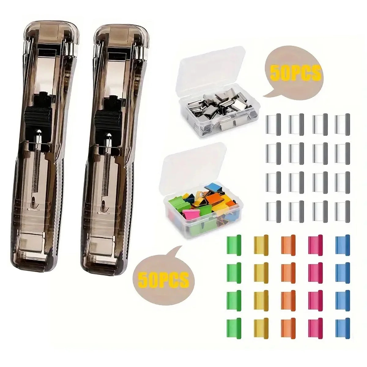 Paper Clip Pusher Set, 2 Pushers & 100 Clips