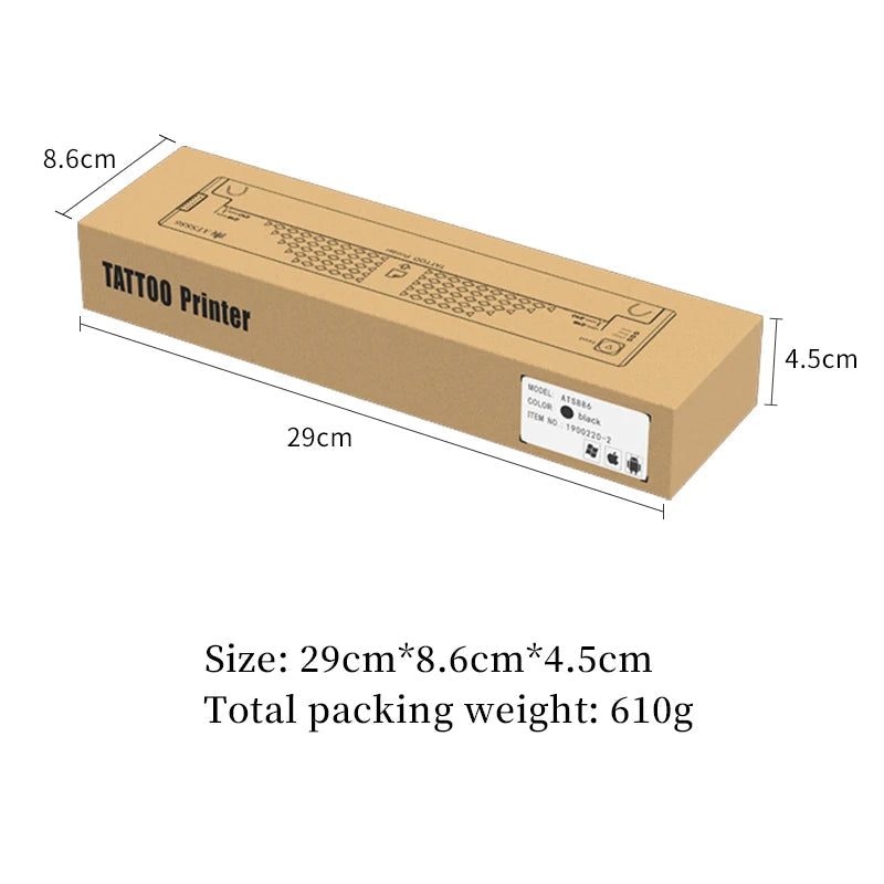 Tattoo Stencil Transfer Printer Machine ATS886 Tattoo Printer Portable Thermal Stencil Maker Line Photo Drawing Printing Copier