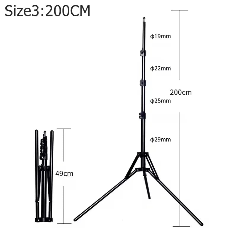 Adjustable Photography Light Stand, 160/200cm