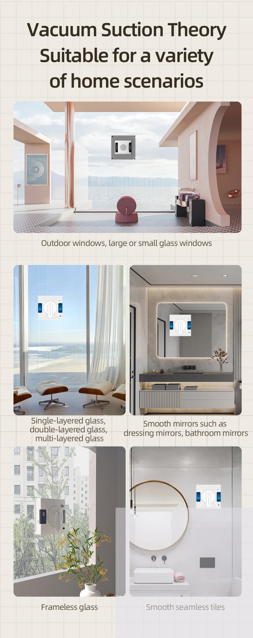 Window Cleaning Robot with Smart Navigation & 4-Way Water Spray