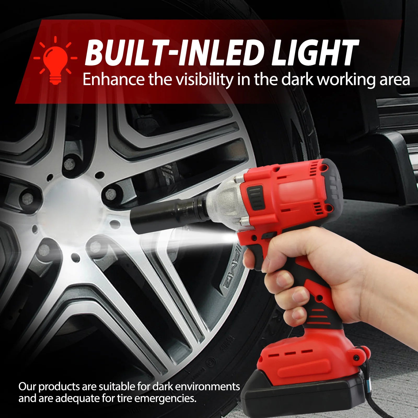 20V Cordless Impact Wrench Set 1/2 Inch Brushless Motor 1500mAh Battery