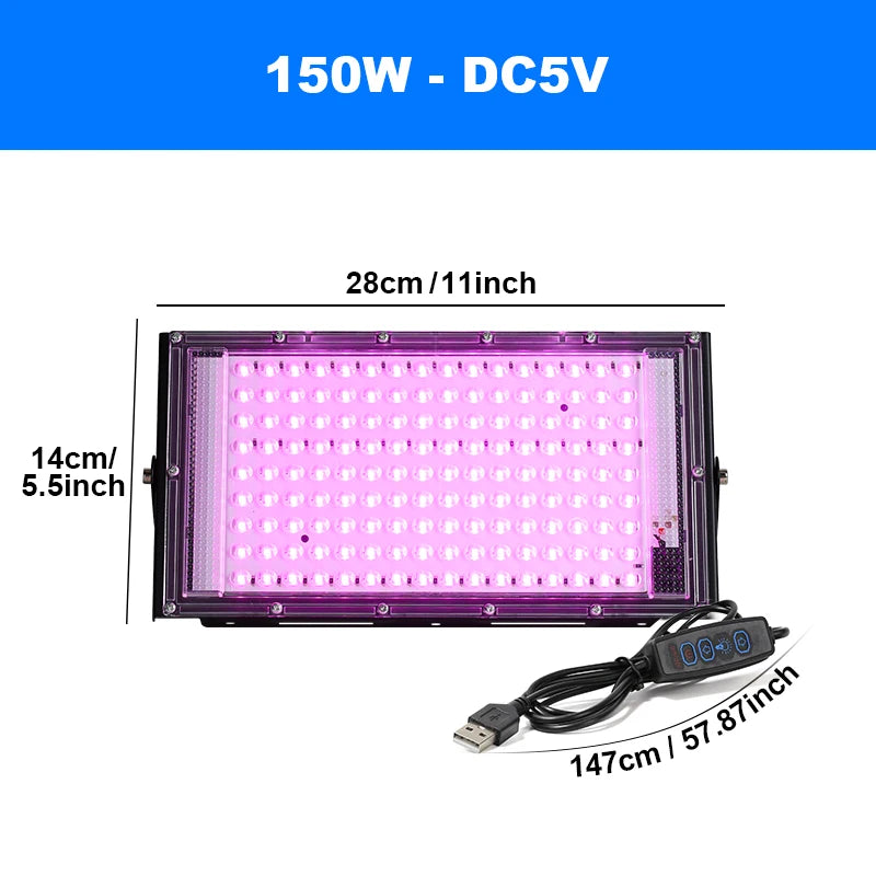 Lampada LED per la coltivazione con staffa regolabile, 3 misure