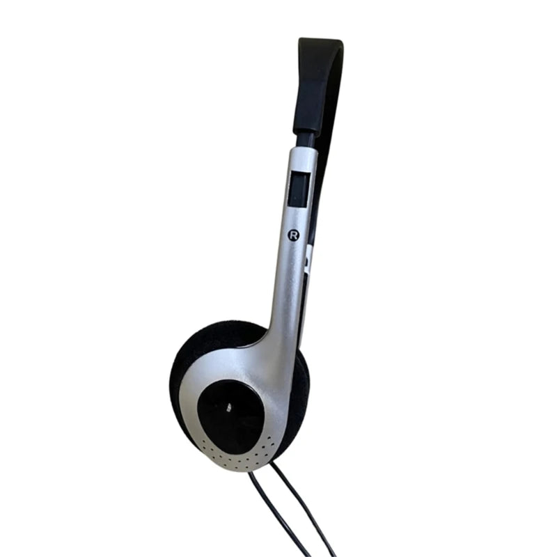 Retro Wired Headphones with 3.5 mm Jack, Silver or Blue