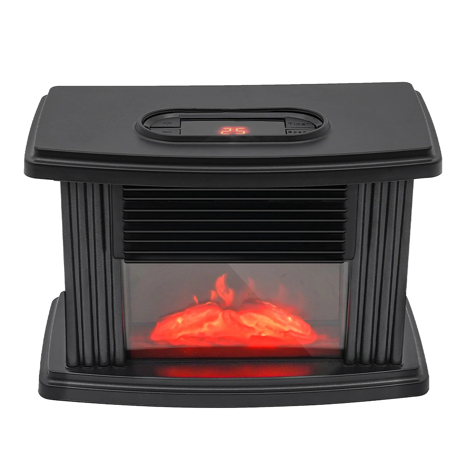 Portable Electric Fireplace Heater 1000W with 3 Speeds & Timer