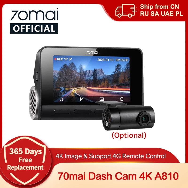 4K Dash Cam with GPS, ADAS, 24H Parking Surveillance and 4G LTE Support