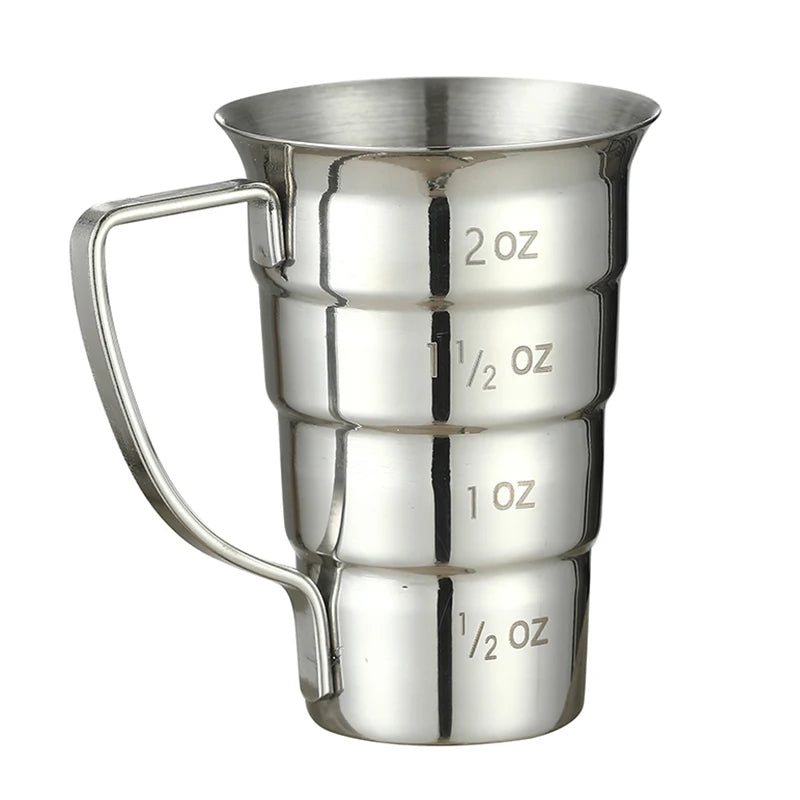 Cocktailjigger i rostfritt stål med handtag - 60 ml