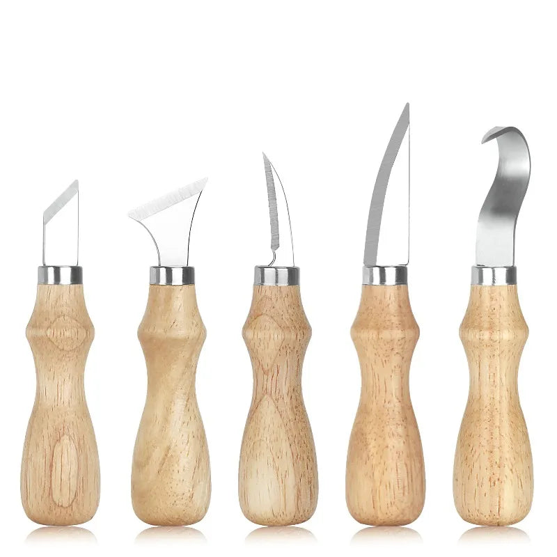 Wood Carving Knife and Hook-Tool Set