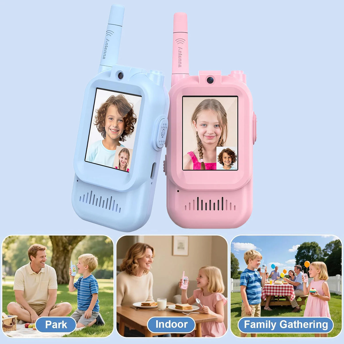 Talkies-walkies vidéo rechargeables, paire