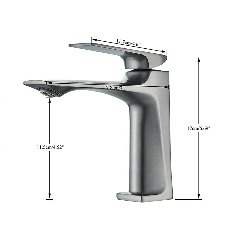 Gun Grey Modern Bathroom Sink Faucet Single Handle Deck Mounted Wash Basin Water Tap Hot And Cold Mixer