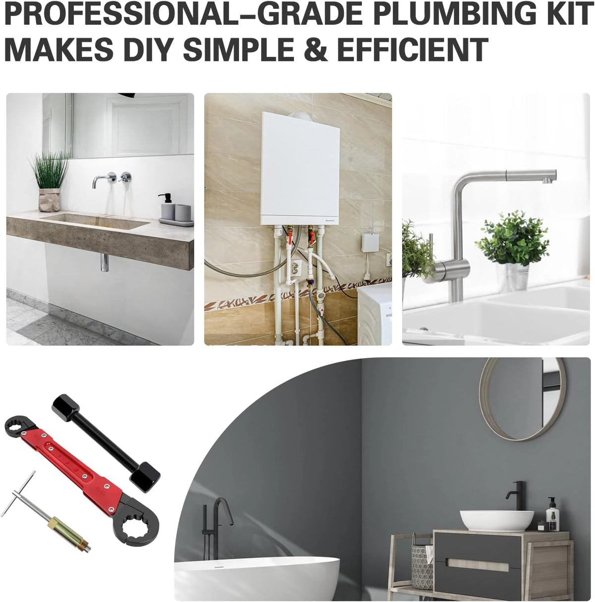 Three-Piece Plumbing Wrench and Sleeve-Puller Kit