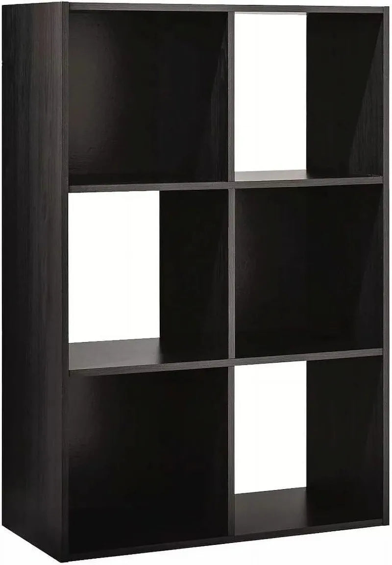 6 Cube Organizer Shelf 11" Storage Bookcase – White Wood Unit