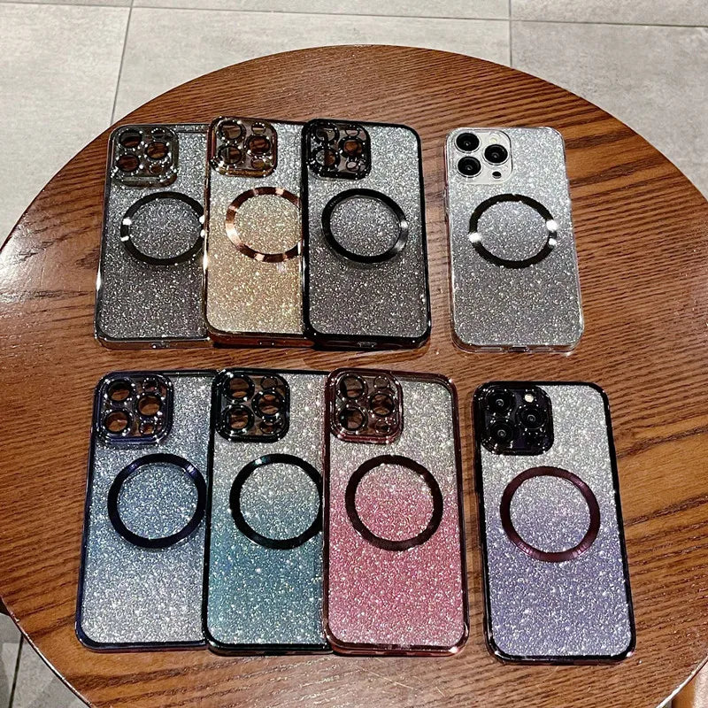 Glitter Plating Magnetic Ring Case for Xiaomi 10T to 15 Series