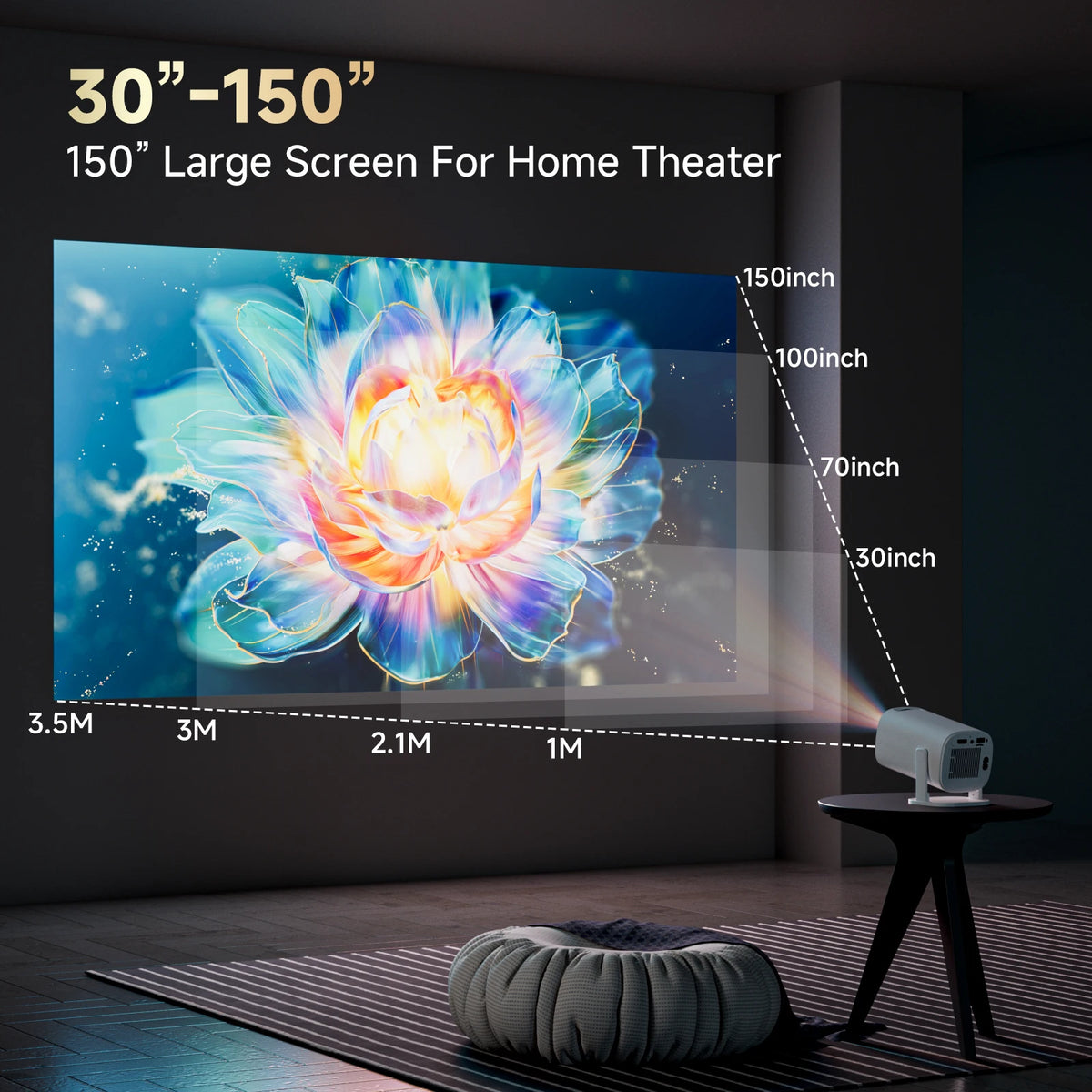 Portable 720p Projector with Wireless Casting