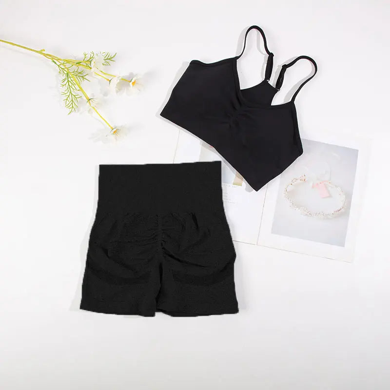 Nahtloses Yoga-BHF-BH und Shorts – Getrennt oder Set-Optionen