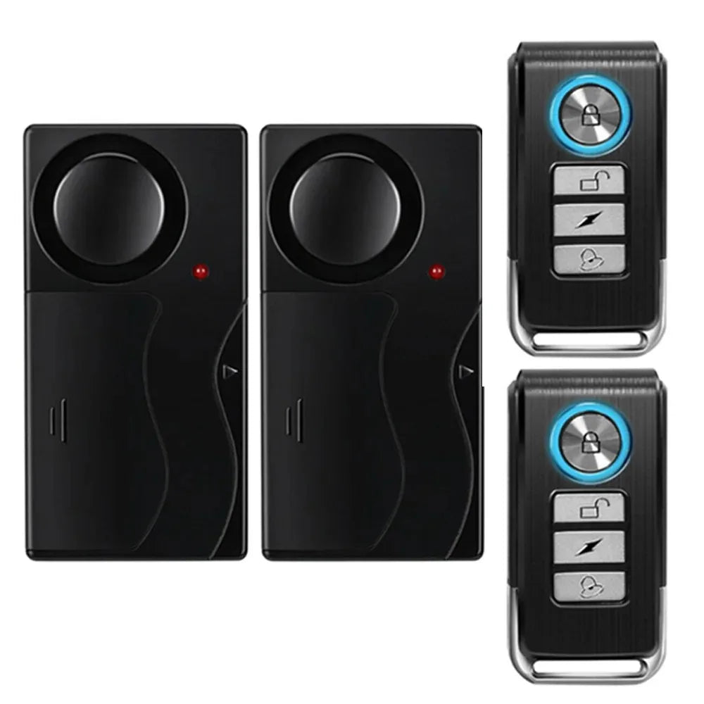 Anti Theft Vibration Window Door Alarm With Remote Control Security Protection Alarm Sensitivity Adjust For Bike Car Scooter