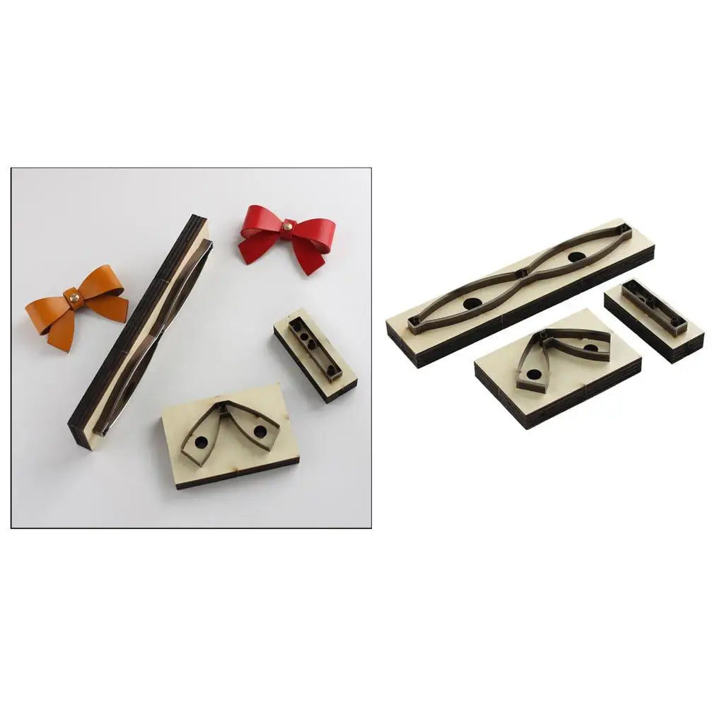 Set metalnih matrica za rezanje u obliku mašne za kožnu izradu i DIY projekte