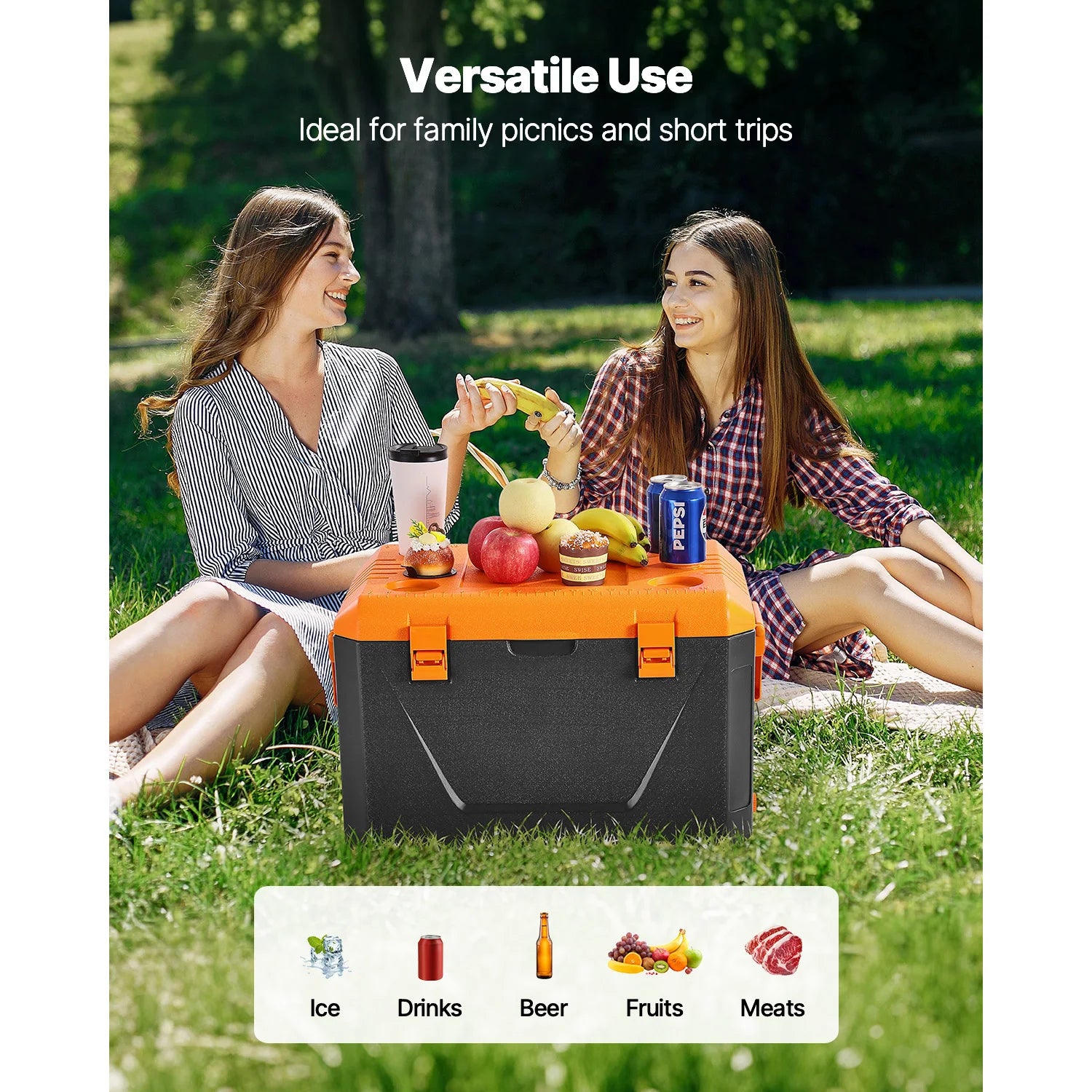 63QT Bærbar Hard Cooler med Isbevaring til Camping og Rejser