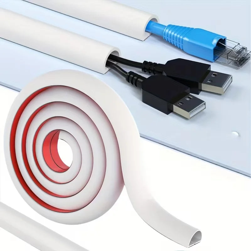 1PC 1/4/6/8m Protector de cable autoadhesivo de PVC, tira protectora para cables, cubierta aislante resistente al desgaste, previene la desgaste del cable