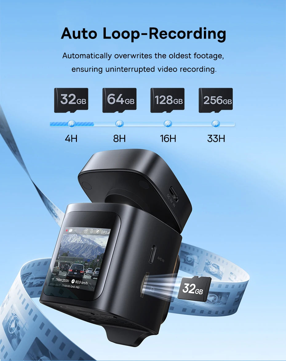 4K UHD kamera do auta se senzorem Sony, WiFi 6 a GPS záznamem