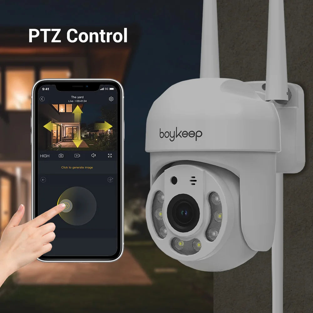 BoyKeep 3MP 2.4GHz WiFi Outdoor Home Security IP Smart Monitor Video Surveillance Camera Full Color Night Vision