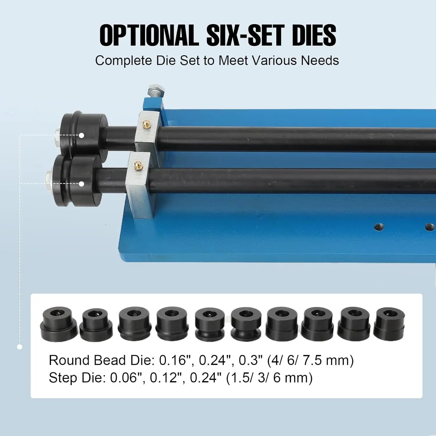 18-Inch Sheet Metal Bead Roller with 6 Dies Manual Forming Machine