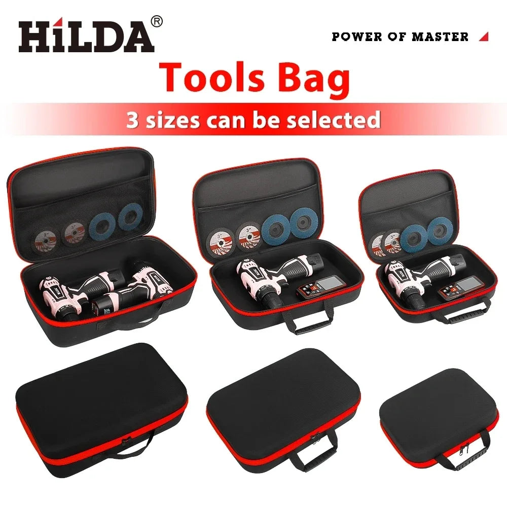 HILDA Large Capacity Tools Bag 3-size Available With Red Edges Tools Waterproof Tool Bags Electrician Hardware Tools Bag