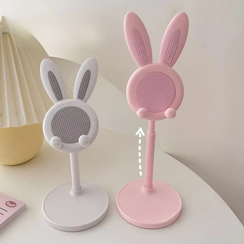 The cute Rabbit mobile phone stand desktop can lift and adjust the desktop phone accessories phone stand phone grip