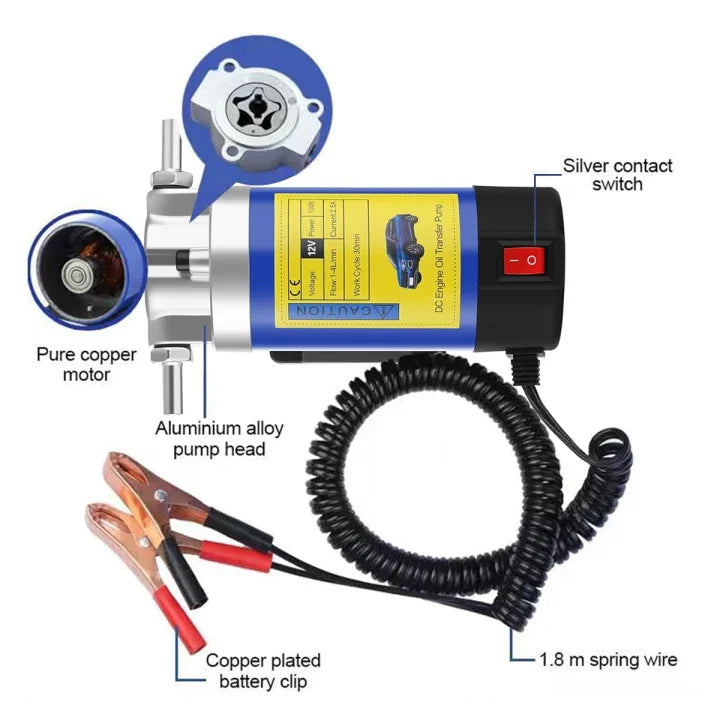 12V přenosná pumpa na vývěr oleje