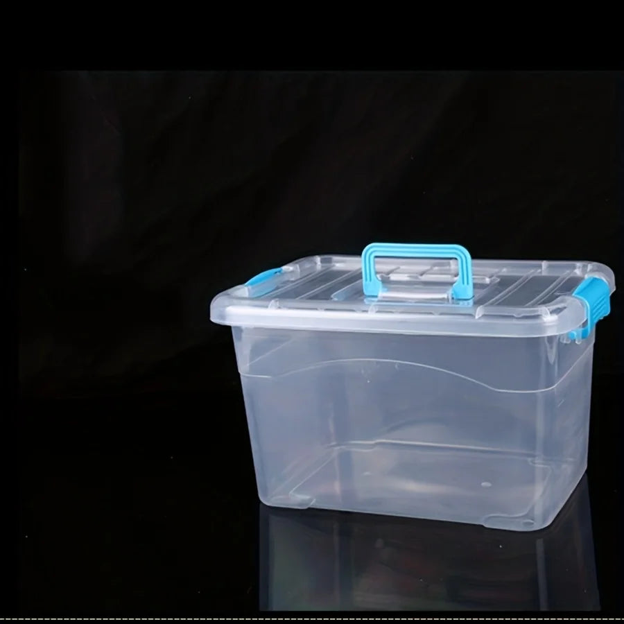 Clear Lidded Storage Boxes with Handles, Set of 2