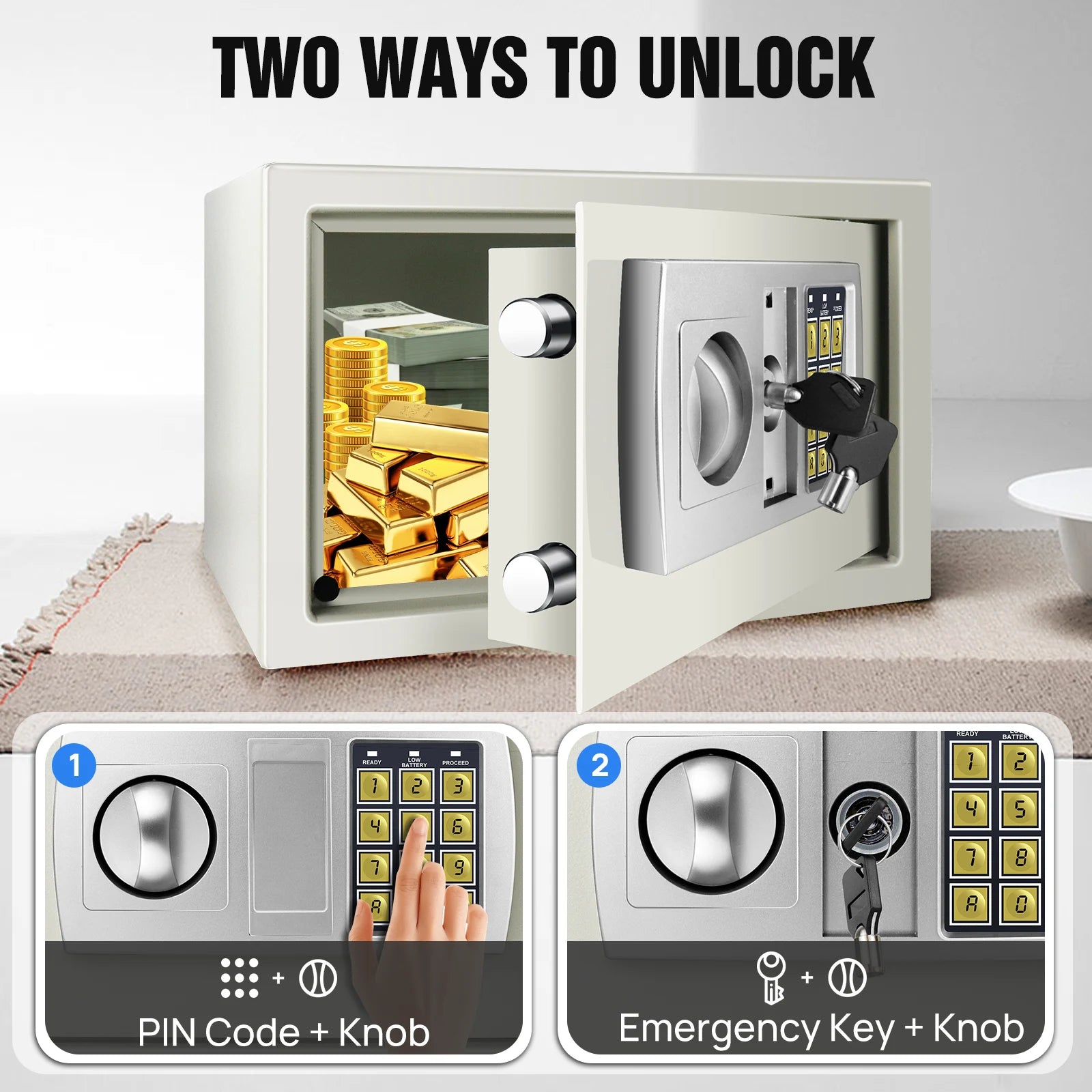 DayPlus Electronic Digital Safe Box for Home, Office & Hotel