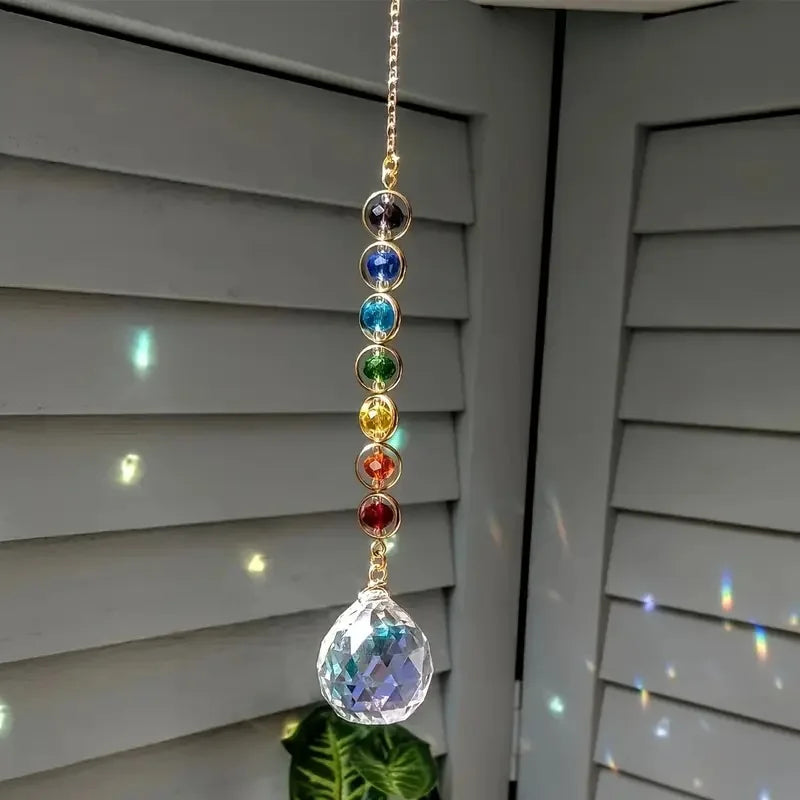 Colorful Crystal Sun Catcher Rainbow Maker with Hanging Chain