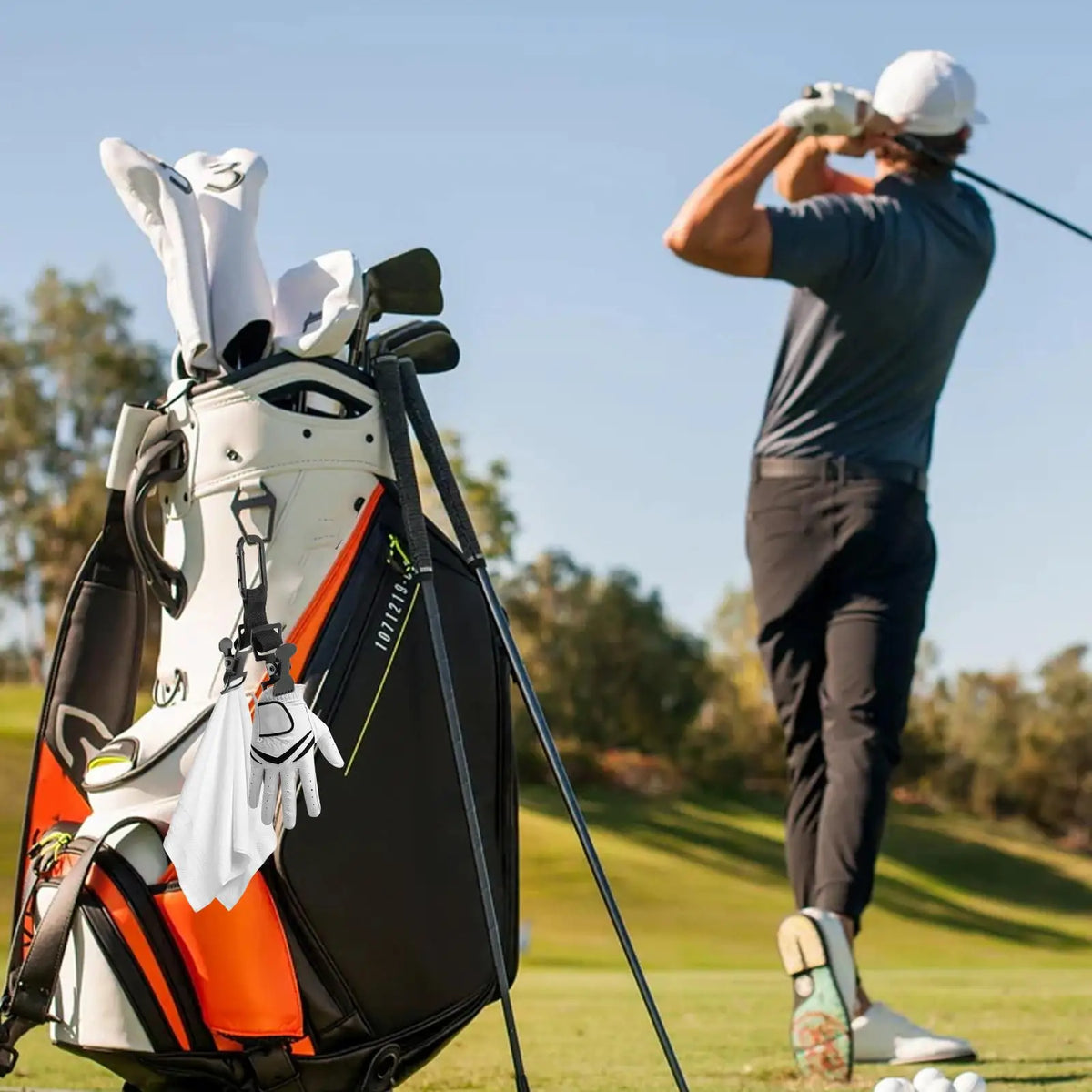 Clip para guante y toalla de golf con doble agarre