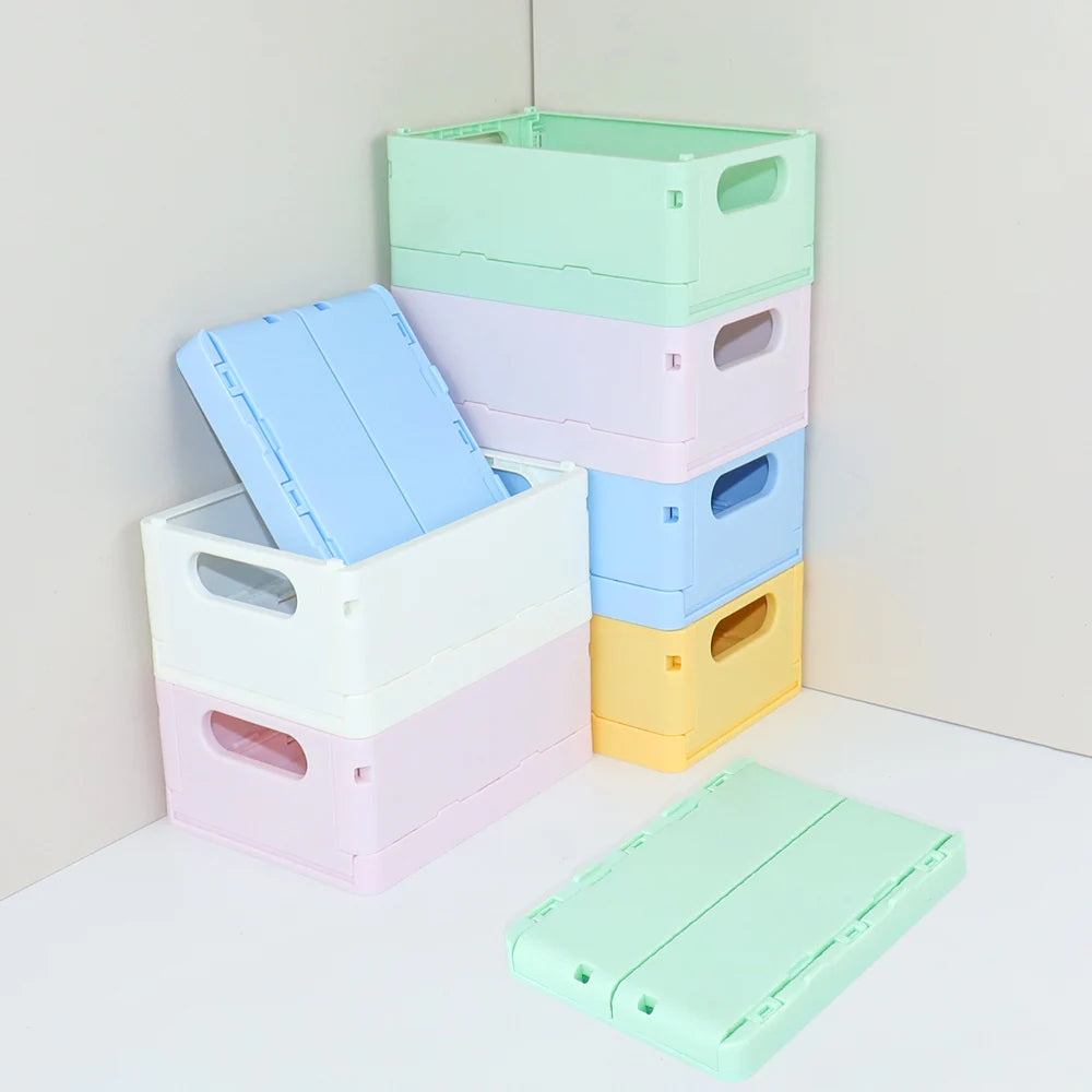 Foldable Plastic Storage Basket, Size and Style Options