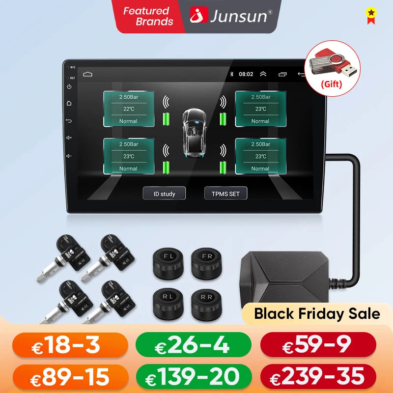 USB systém monitorování tlaku v pneumatikách s vnitřními senzory