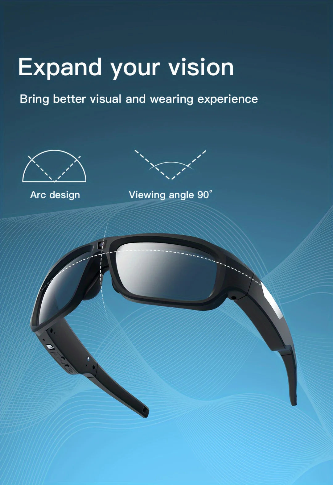 4K HD camera glasses video smart glasses, outdoor mini camera, human body camera, cycling recorder camera, suitable for cycling